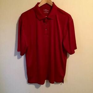 PGA Tour Mens Red Short Sleeve Collared Polo Shirt Size XL
